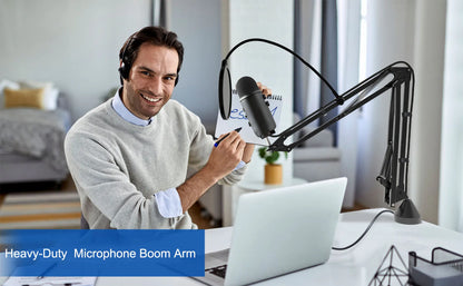 Professional Flexible Desktop Microphone Hanging Adjustable Boom Scissor Arm Stand for Podcast Streaming Youtube