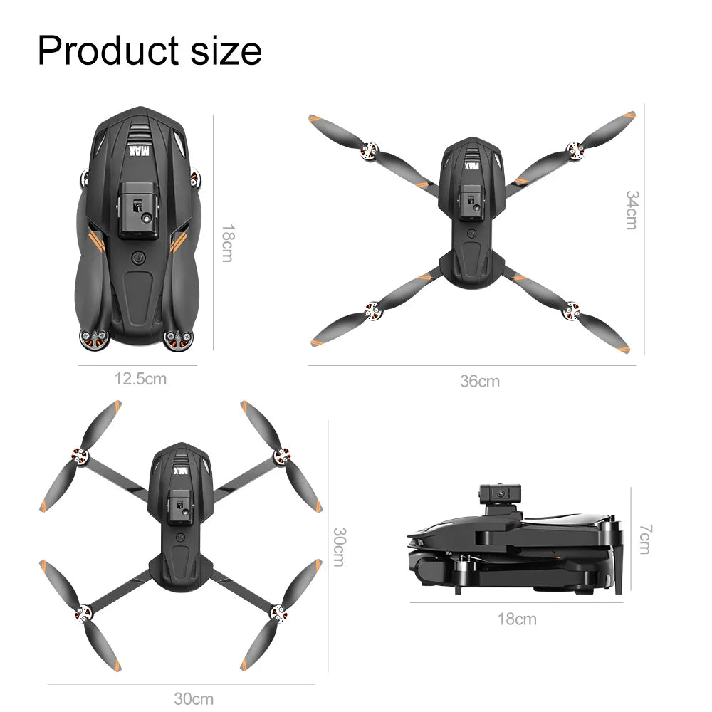 V168 Max Mini Drone Screen Ccontrol 8K HD Dual Cameras Remote 5G WIFI FPV Remote Control Portable Obstacle Avoidance Drone