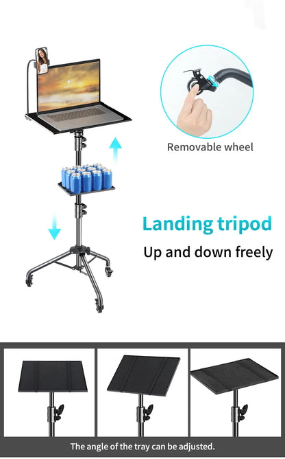 90/125/145cm Tray  Laptop Projector Tripod Stand Tripod Adjustable Height DJ Mixer Standing Desk Outdoor Computer Desk Stand