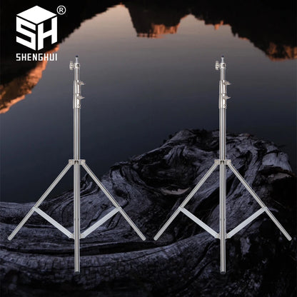 SH 280cm Stainless Steel Light Stand Photography Stand for Photo Video Lighting Spring Cushioned Heavy Duty Stand Tripod