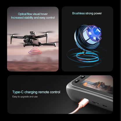 V168 Max Mini Drone Screen Ccontrol 8K HD Dual Cameras Remote 5G WIFI FPV Remote Control Portable Obstacle Avoidance Drone