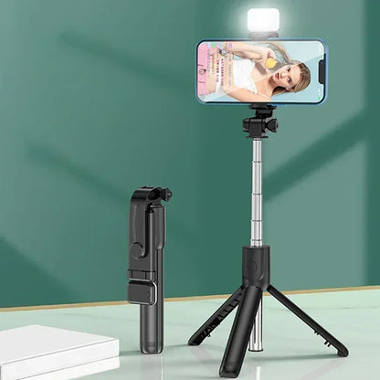 2025 Selfie Stick Telescopic Travel Handheld Tripod Portable Phone Stand [700mm] Bluetooth Remote Extendable Phone Tripod