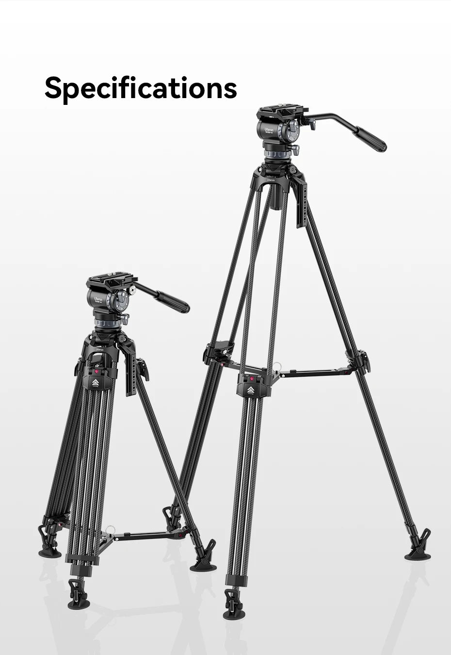 Ulanzi Video Fast Heavy Duty Carbon Fiber/Aluminum Tripod 10KG Load Capacity for Outdoor Photograph Professional Camera Tripod