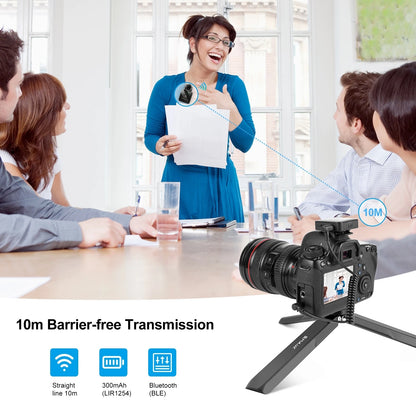 PULUZ Wireless Lavalier Microphone Live Broadcast YouTube Gaming Microphone For iphone/Android/3.5mm DSLR Camera Audio Recording