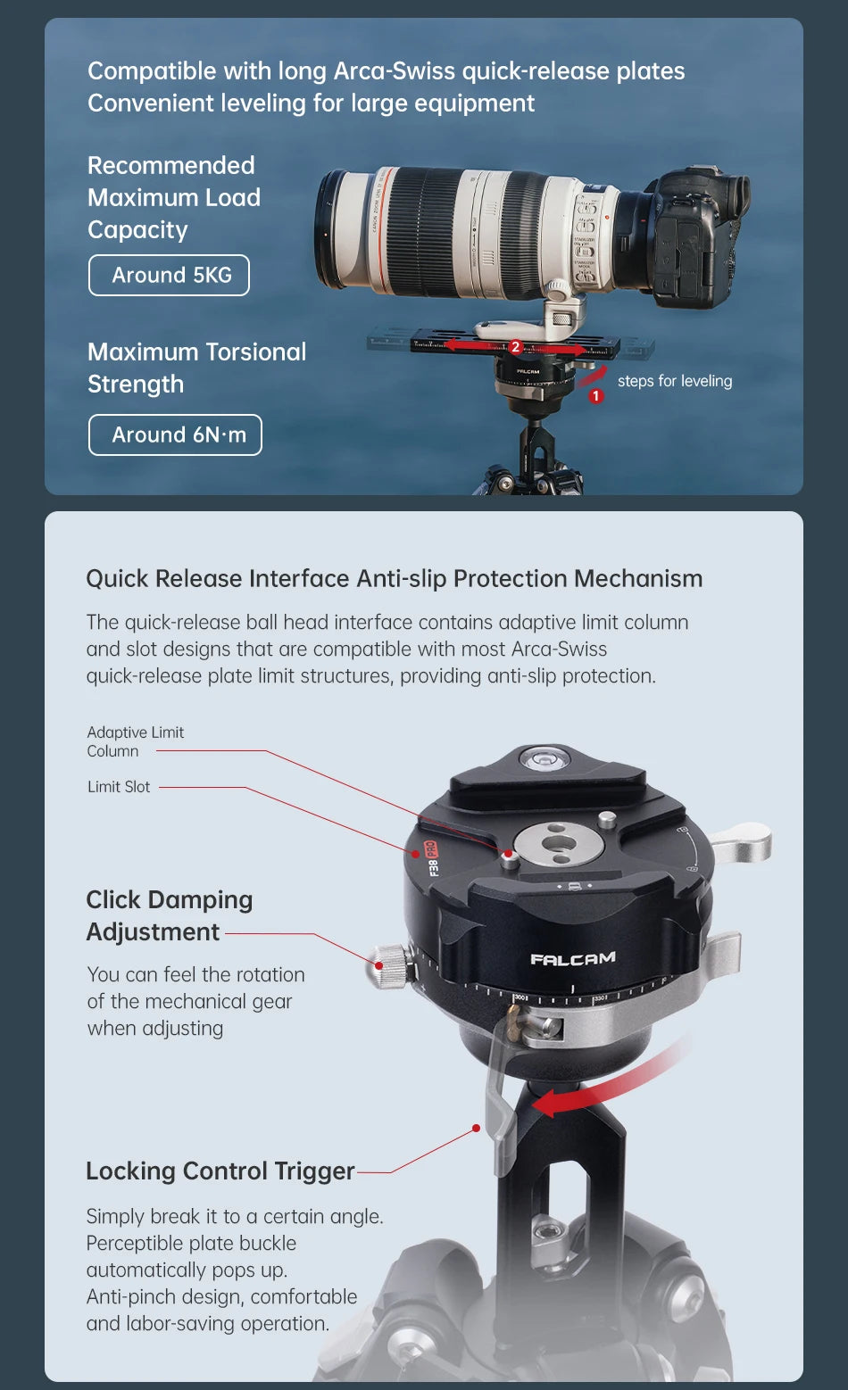 Ulanzi Falcam TreeRoot Quick Lock Travel Tripod M40 High Modulus Carbon Fiber with F38 Pro Quick Release Maximum Height 1552mm