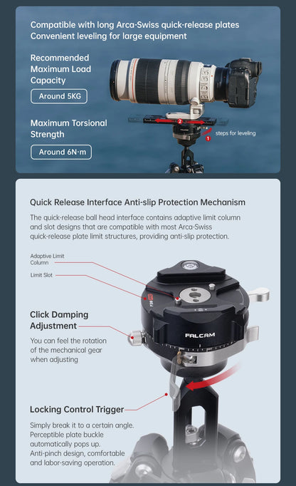 Ulanzi Falcam TreeRoot Quick Lock Travel Tripod M40 High Modulus Carbon Fiber with F38 Pro Quick Release Maximum Height 1552mm