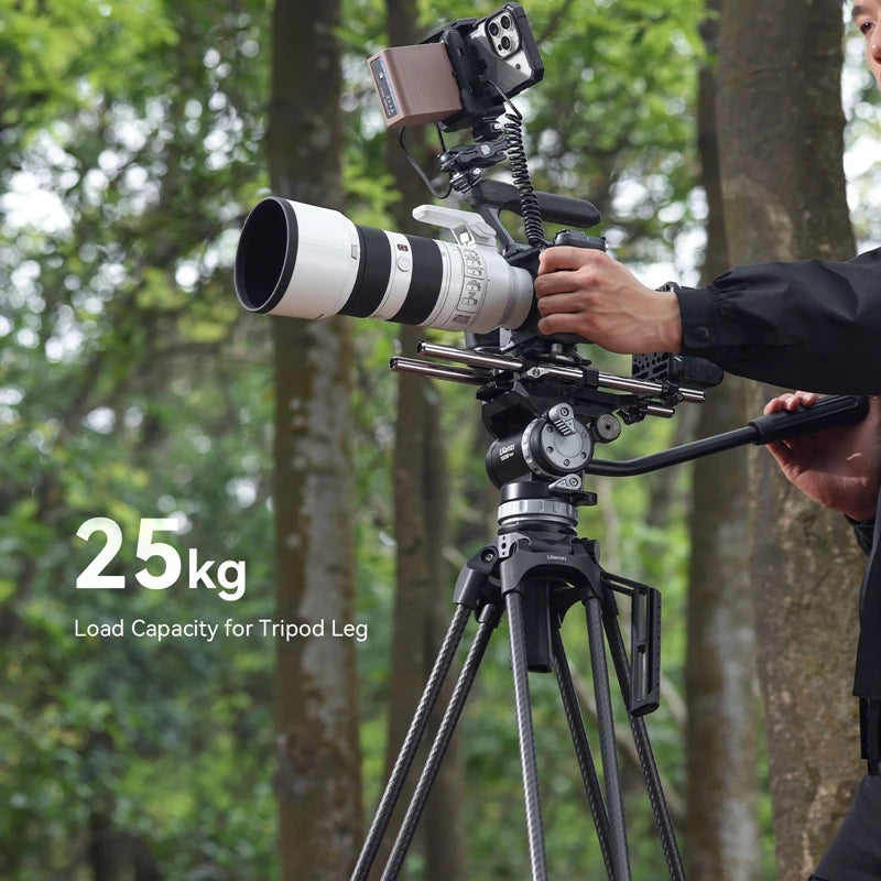 Ulanzi Video Fast Heavy Duty Carbon Fiber/Aluminum Tripod 10KG Load Capacity for Outdoor Photograph Professional Camera Tripod