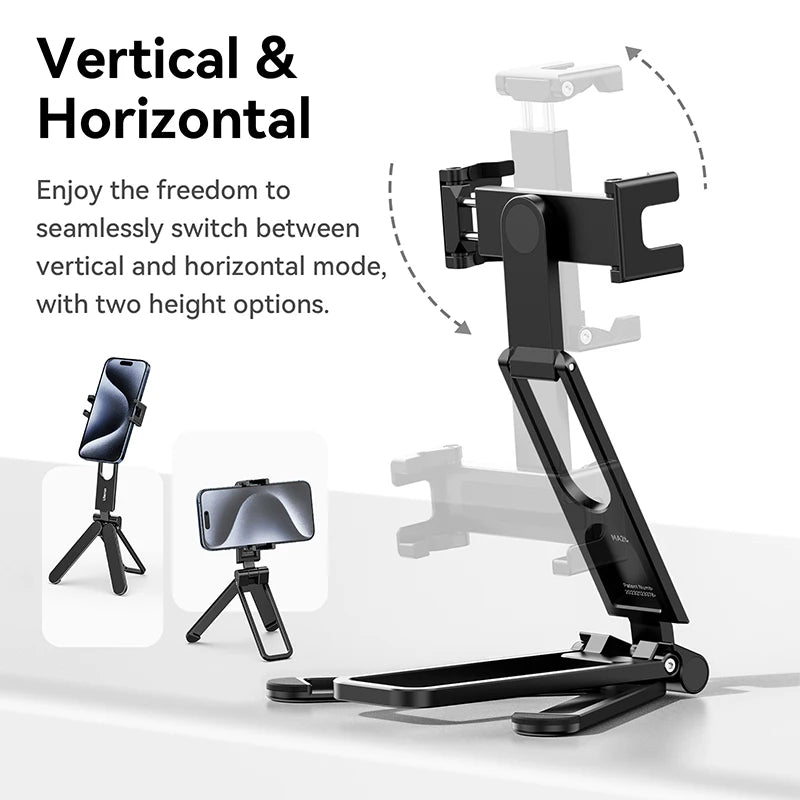 Ulanzi MA26 Foldable Phone Tripod Mini Pocket Tripod for Phone Vertical Horizontal Shooting Expansion Video Light Microphone