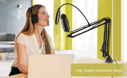 Professional Flexible Desktop Microphone Hanging Adjustable Boom Scissor Arm Stand for Podcast Streaming Youtube
