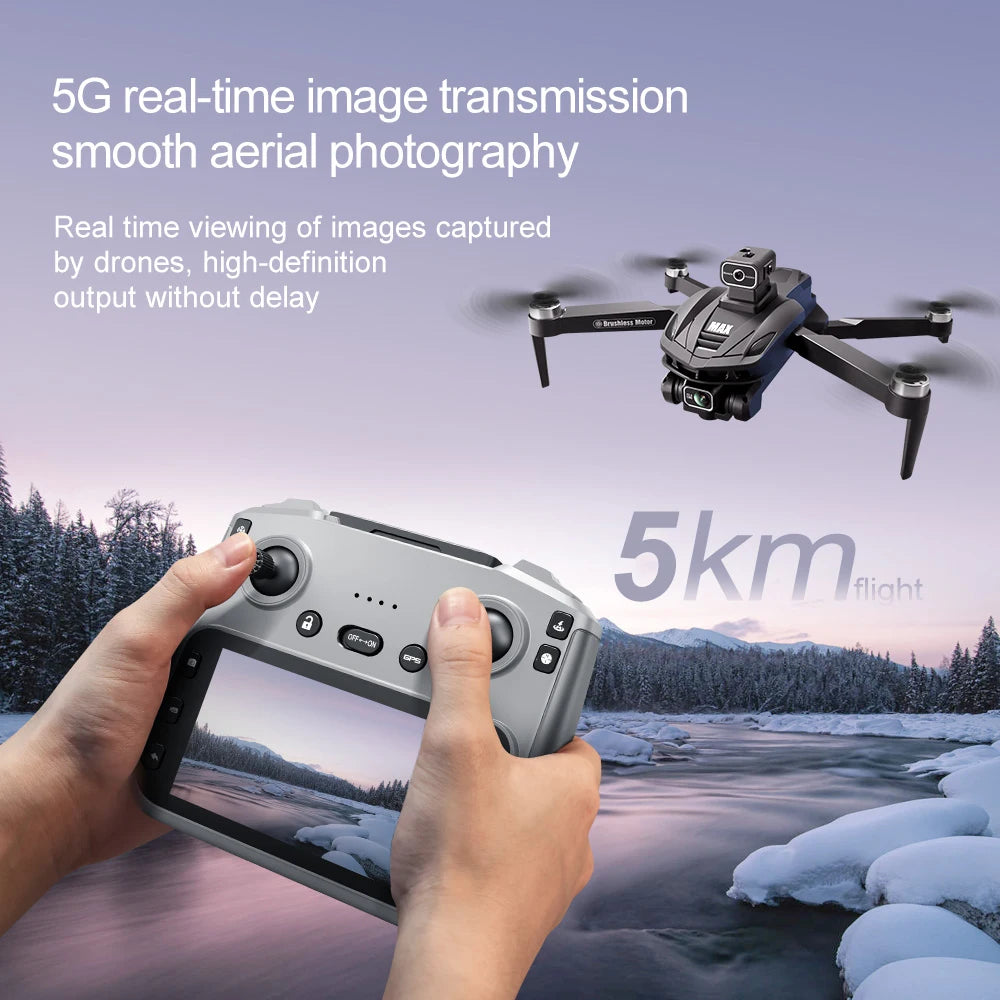 V168 Max Mini Drone Screen Ccontrol 8K HD Dual Cameras Remote 5G WIFI FPV Remote Control Portable Obstacle Avoidance Drone