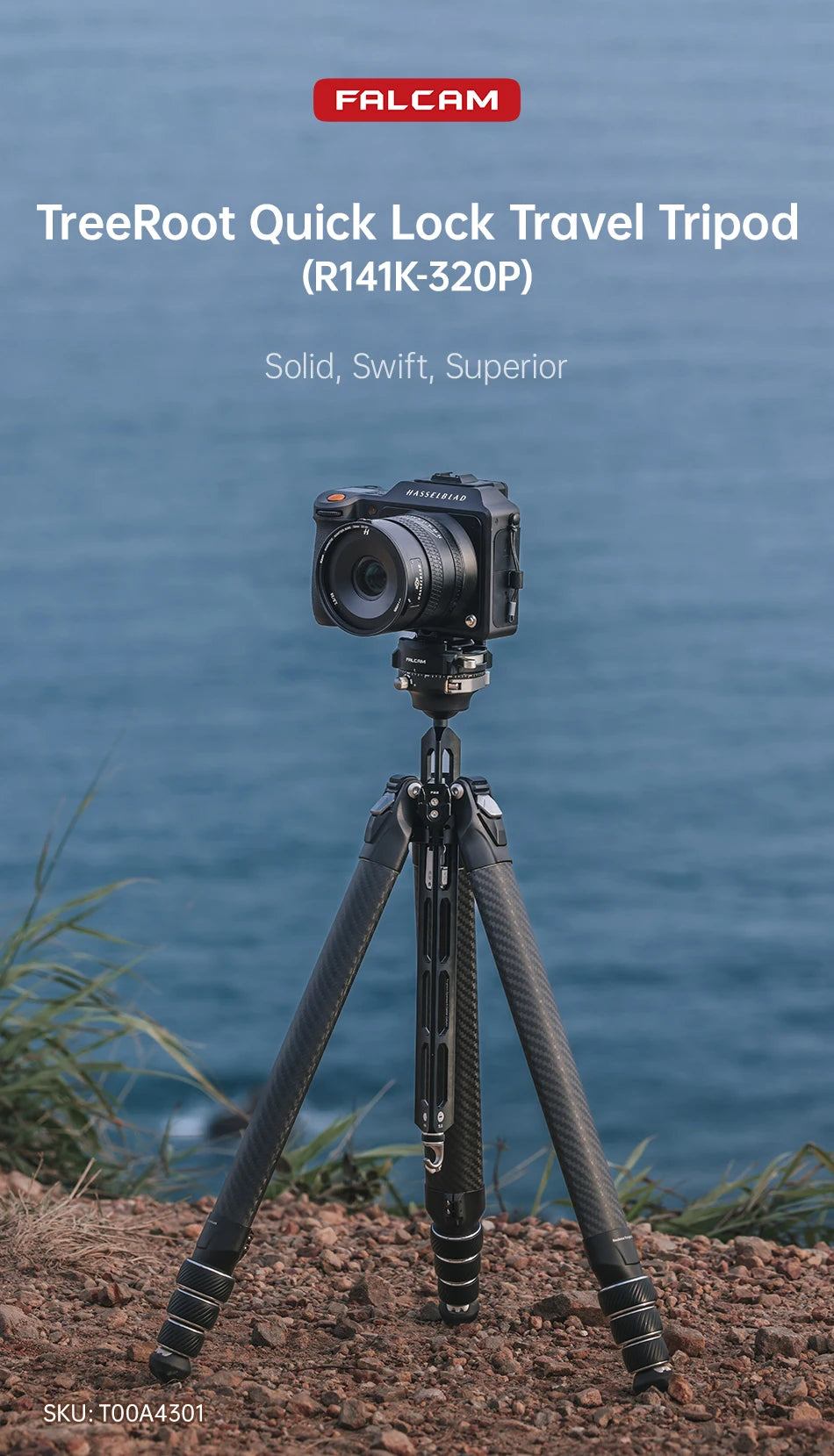 Ulanzi Falcam TreeRoot Quick Lock Travel Tripod M40 High Modulus Carbon Fiber with F38 Pro Quick Release Maximum Height 1552mm