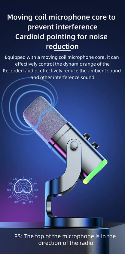 XLR/USB Dynamic Microphone for Streaming & Gaming,  Ideal PC Mic for Youtube, Singing, Recording