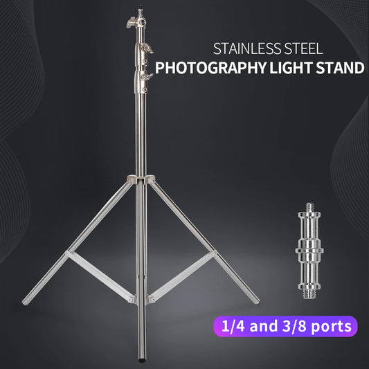 280cm Air Pressure Tripod Bearing 10kg for Camera Stainless Steel Light Stand For Ring Light Live Youtube and Photography Soft