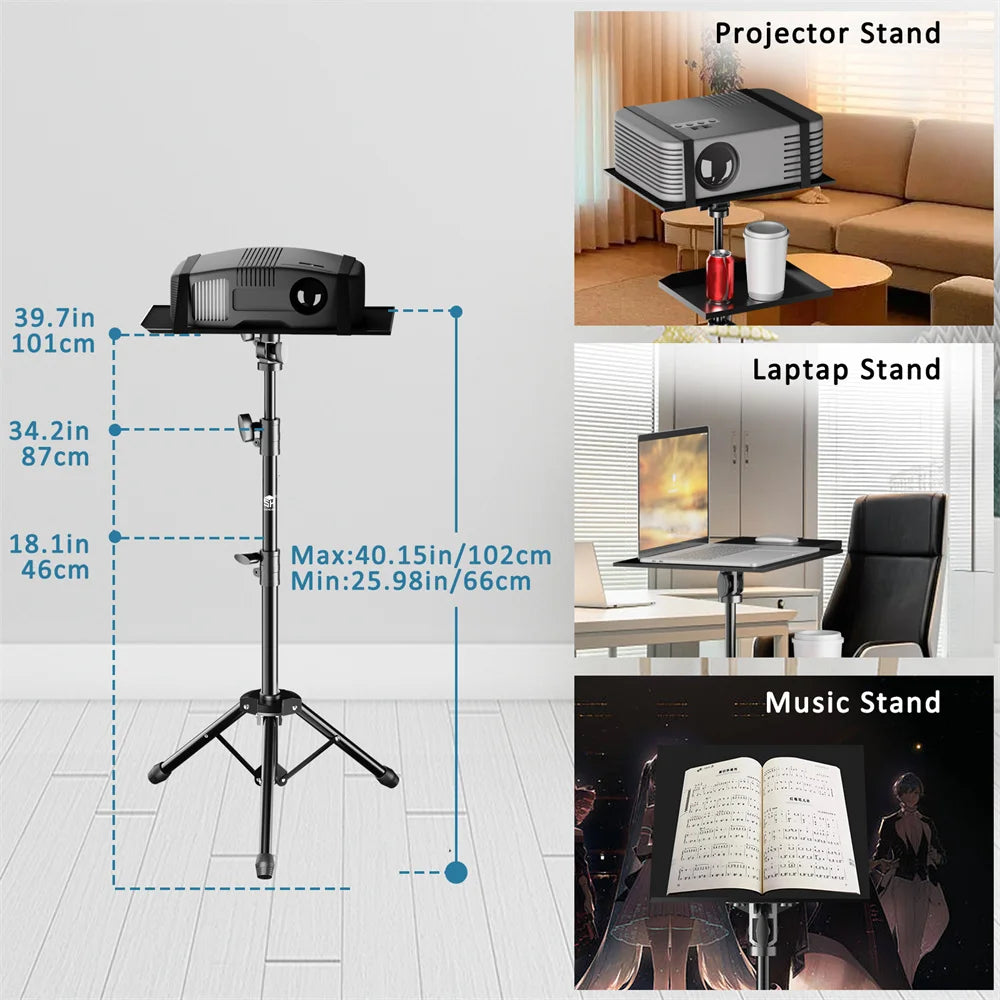 90/125/145cm Tray  Laptop Projector Tripod Stand Tripod Adjustable Height DJ Mixer Standing Desk Outdoor Computer Desk Stand