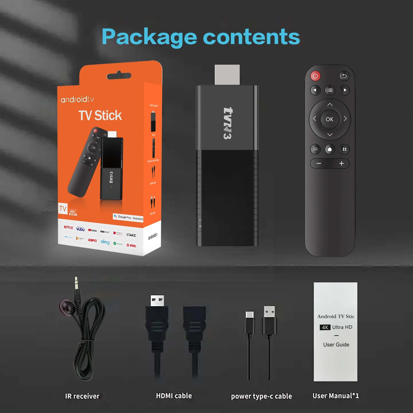 HOT Android TV Stick Smart 4K Home theater TVR3 AllwinnerH313 Netflix YouTube 2.4G/5G WIFI Youtube Player 1GB 8GB Set Top Box