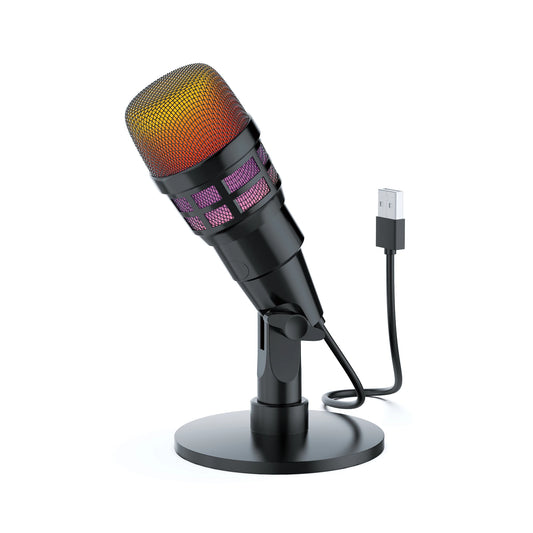 Professional USB Studio RGB Microphone For PC Streaming, Game, YouTube Video, Singing