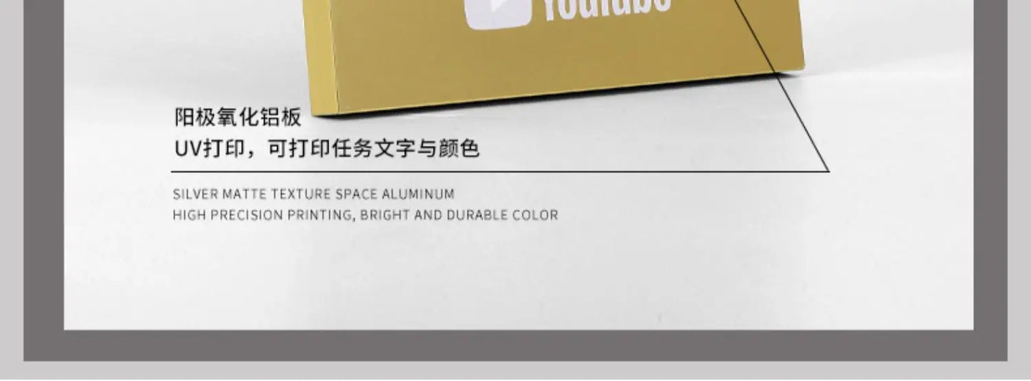 YouTube Play Button Silver Gold YouTube Medal Wall Decoration Internet Celebrity