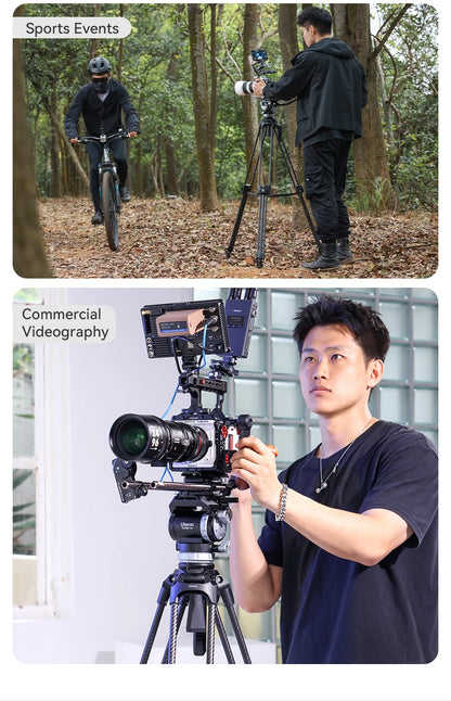 Ulanzi Video Fast Heavy Duty Carbon Fiber/Aluminum Tripod 10KG Load Capacity for Outdoor Photograph Professional Camera Tripod