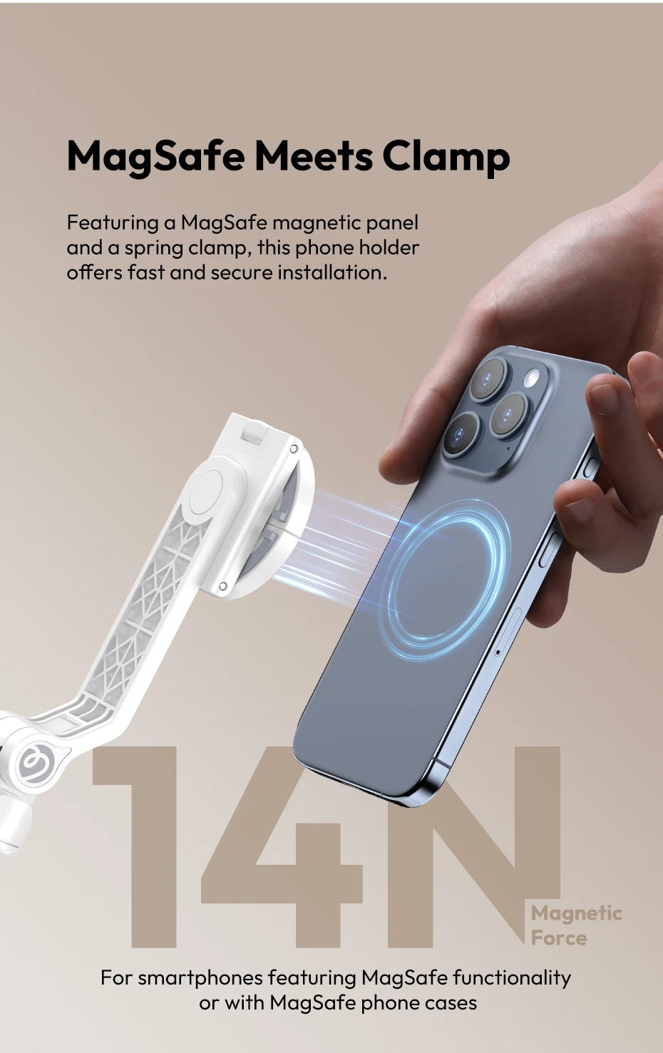 Ulanzi TT88 Overhead Selfie Stick 1.44M with MagSafe Clamp Photograph Tripod 360° Panoramic Shooting for Phone Livestream Vlog