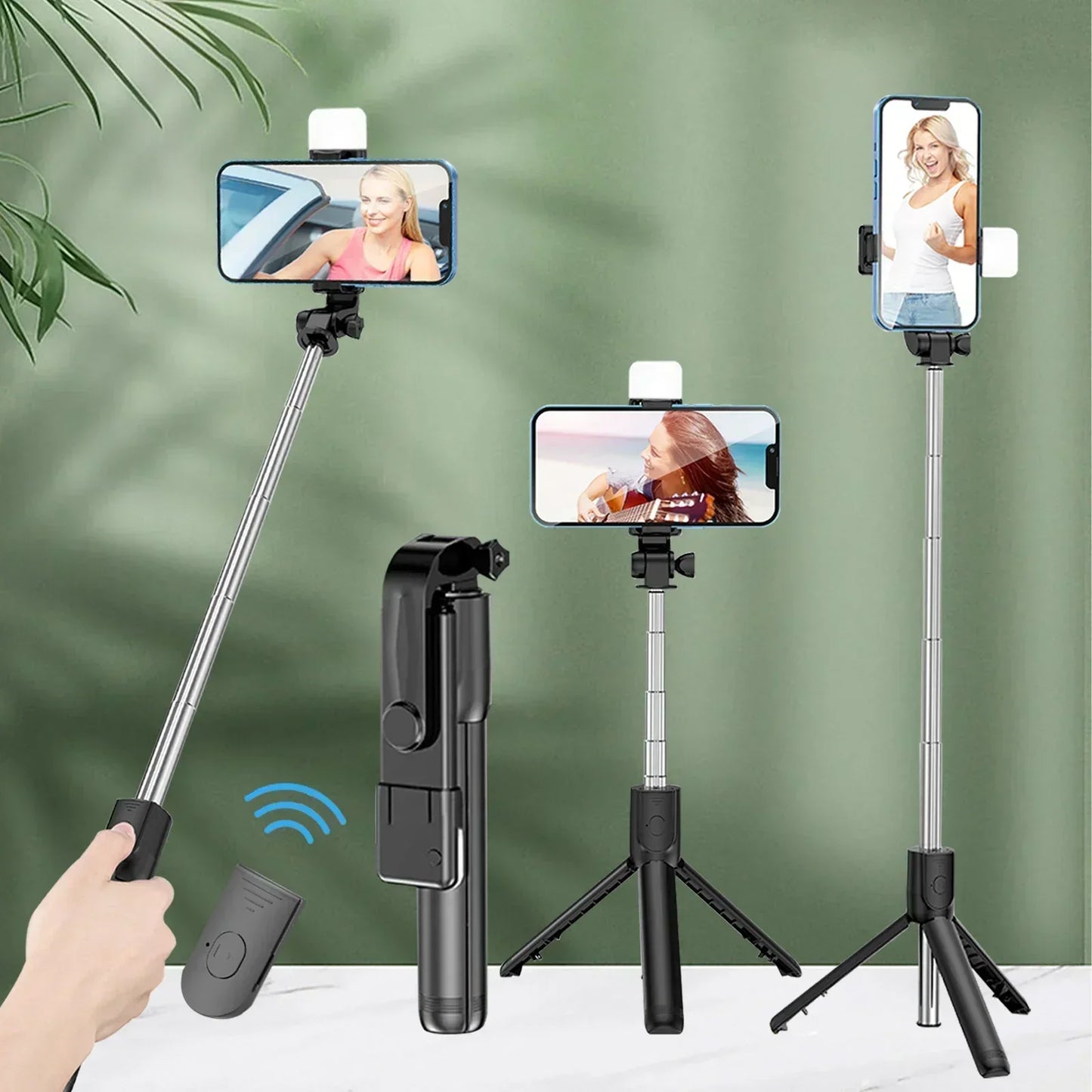 2025 Selfie Stick Telescopic Travel Handheld Tripod Portable Phone Stand [700mm] Bluetooth Remote Extendable Phone Tripod