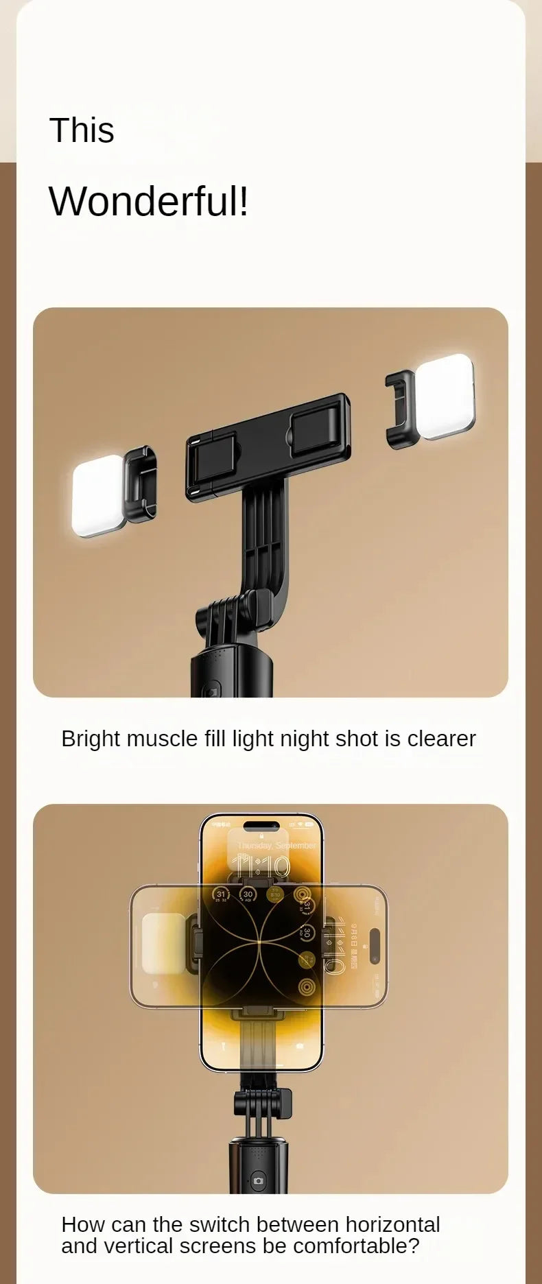 Bluetooth Telescopic Selfie Stick with Tripod - Universal Phone Holder for TikTok/YouTube Live & Photography‌ ‌