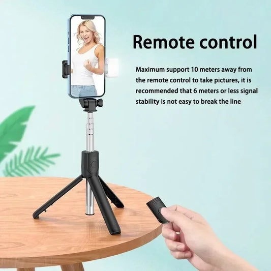 2025 Selfie Stick Telescopic Travel Handheld Tripod Portable Phone Stand [700mm] Bluetooth Remote Extendable Phone Tripod