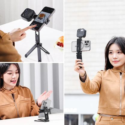 Ulanzi MA26 Foldable Phone Tripod Mini Pocket Tripod for Phone Vertical Horizontal Shooting Expansion Video Light Microphone