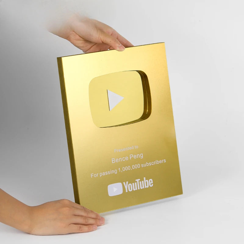 YouTube Play Button Silver Gold YouTube Medal Wall Decoration Internet Celebrity