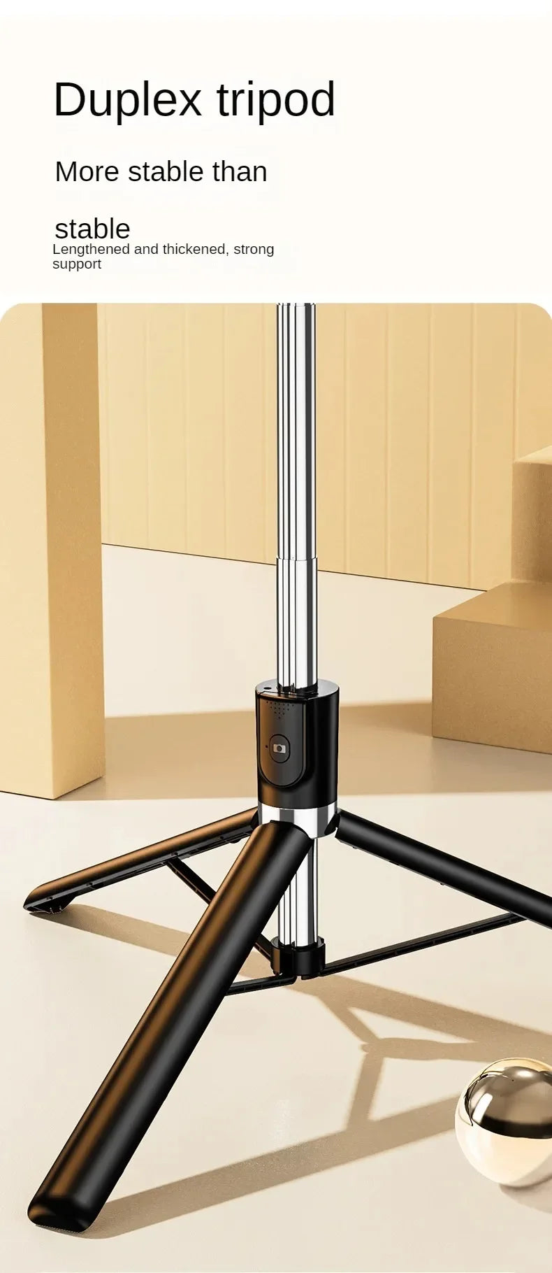 Bluetooth Telescopic Selfie Stick with Tripod - Universal Phone Holder for TikTok/YouTube Live & Photography‌ ‌