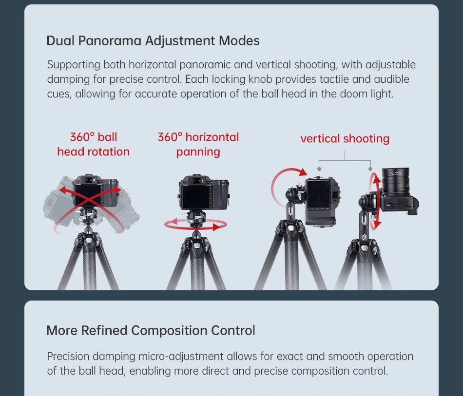 Ulanzi Falcam TreeRoot Quick Lock Travel Tripod M40 High Modulus Carbon Fiber with F38 Pro Quick Release Maximum Height 1552mm