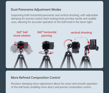 Ulanzi Falcam TreeRoot Quick Lock Travel Tripod M40 High Modulus Carbon Fiber with F38 Pro Quick Release Maximum Height 1552mm