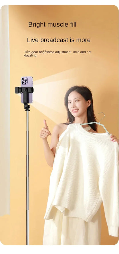 Bluetooth Telescopic Selfie Stick with Tripod - Universal Phone Holder for TikTok/YouTube Live & Photography‌ ‌