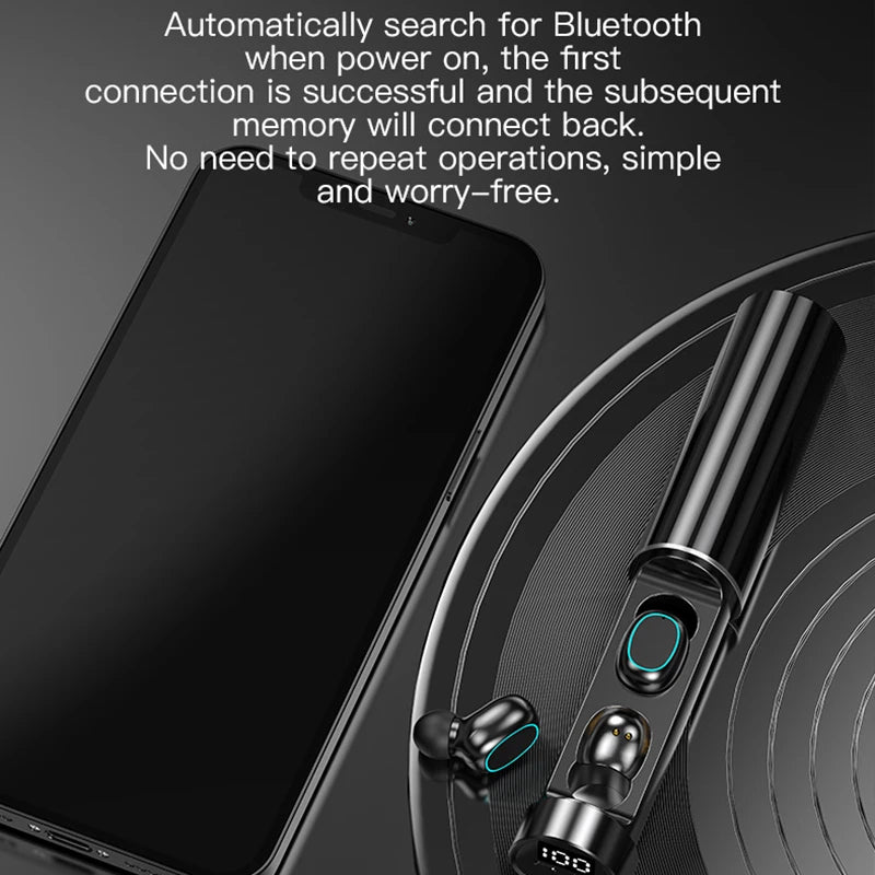 #TWS N21 Wireless Earphones Stereo Bass Earbuds LED Digital Display Headphones With Microphone Headsets Lights For Smartphone