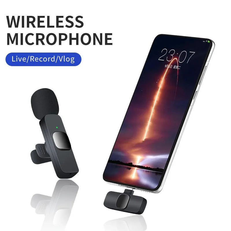 Wireless Lavalier Microphone Mini Replaceable Windproof Wool Microphone for iPhone16 Shoot vlog YouTube Audio Recording
