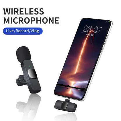 Wireless Lavalier Microphone Mini Replaceable Windproof Wool Microphone for iPhone16 Shoot vlog YouTube Audio Recording