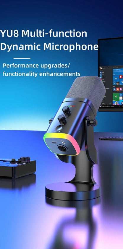 XLR/USB Dynamic Microphone for Streaming & Gaming,  Ideal PC Mic for Youtube, Singing, Recording