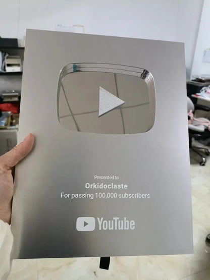 Gold customized name YouTube play button award plaque,custom YouTube award