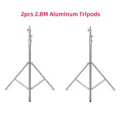 SH 280cm Stainless Steel Light Stand Photography Stand for Photo Video Lighting Spring Cushioned Heavy Duty Stand Tripod