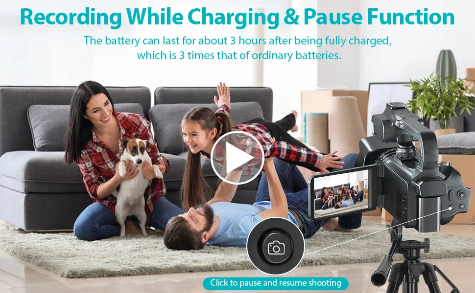 4.0"Touch Screen Digital Video Camera YouTube Camcorder 4K Ultra HD camera 64MP Streaming Camera