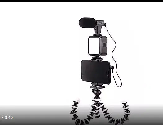 W49 LED Video Light with Phone Clamp for Streaming