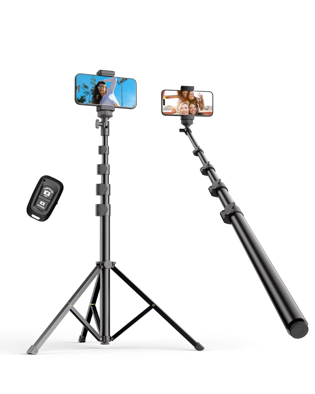 EMART 62’’ Tripod for iPhone Adjustable Cell Phone Travel Tripod Stand with Remote for Video Recording Smartphone Selfie Stand for Camera Ring Light Filming