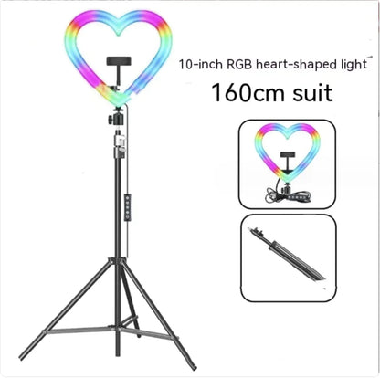 Colorful Ring Light with Makeup and Live Broadcast Stand