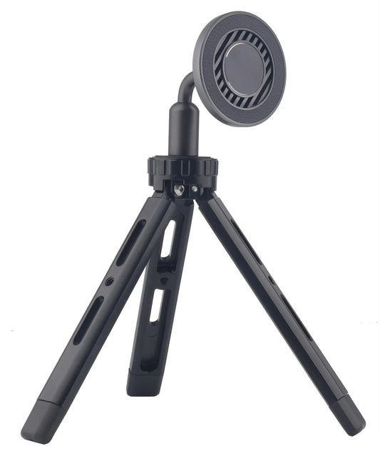 Rigdance Magnetic Tripod Phone Mount for Magsafe Height Adjustable Mini Tripod for iPhone 16/15/14/13/12 Series Heavy Duty Metal Phone Tripod Holder